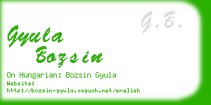 gyula bozsin business card
